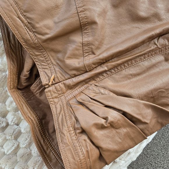 Free People Fake Out Faux Wrap Mini Skirt Walnut Color Size 4 Casual Preppy Chic - Picture 8 of 12